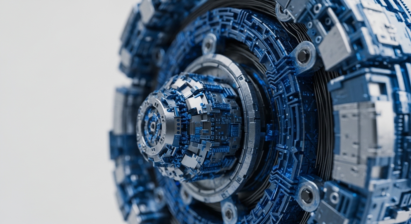 This detailed render showcases a multifaceted, metallic orb with prominent blue circuit-like patterns, suggesting advanced technological integration. The intricate design mirrors the complex architecture of blockchain networks and the underlying mechanisms that drive cryptocurrency operations