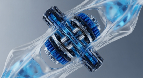 A complex mechanical system, featuring intricate blue gears and metallic shafts, operates within a dynamic, translucent enclosure. This visualization metaphorically represents a consensus mechanism processing data on a distributed ledger technology DLT. The interconnected components symbolize validator nodes actively engaged in transaction validation and block processing. The clear casing emphasizes the inherent transparency and data immutability of a robust blockchain network, showcasing the intricate internal workings of a high-performance protocol layer.