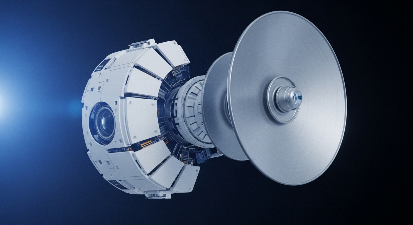 A detailed mechanical assembly is depicted, featuring a spherical, segmented core unit linked to internal gearing and a prominent metallic disc. This visual metaphor strongly relates to the underlying infrastructure of distributed ledger technologies and the intricate mechanisms powering the cryptocurrency landscape