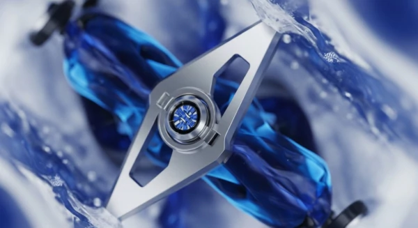 A sleek, silver metallic mechanism, featuring a central glowing blue core with intricate internal structures, is immersed within turbulent, translucent blue liquid. This visual metaphor represents a high-performance consensus mechanism at the heart of a distributed ledger technology network. The central unit embodies the robust cryptographic primitives securing digital asset transactions, while the surrounding fluid symbolizes the dynamic flow of on-chain data and network liquidity. This architecture suggests efficient transaction finality and scalable Web3 infrastructure.