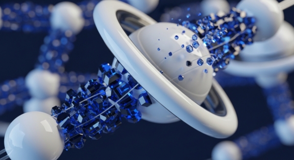 This visual depicts a complex, abstract network structure featuring spherical nodes linked by shimmering, crystalline blue cubes. These elements suggest a distributed ledger technology, perhaps representing nodes within a blockchain ecosystem. The hexagonal facets of the blue cubes evoke cryptographic hashing and secure data encapsulation, integral to consensus mechanisms and tokenomics. The interconnectedness signifies the decentralized nature of crypto networks, where information flows and is validated across a distributed ledger, underpinning digital asset integrity and transaction finality.