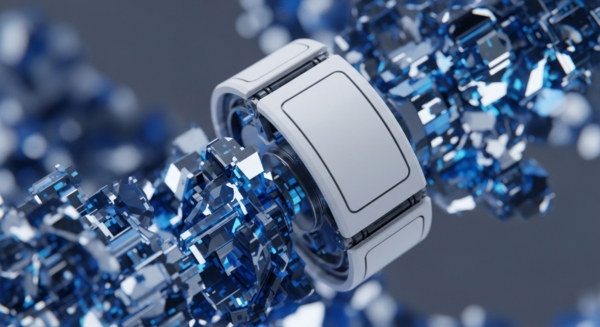 This visualization depicts a central, sleek digital asset wallet, possibly a hardware wallet, seamlessly integrated with a complex, fragmented network of crystalline blue nodes. These nodes represent distributed ledger technology, the underlying infrastructure of many cryptocurrencies. The interlocking design suggests secure data transfer and the interconnectedness of the blockchain ecosystem, highlighting the intrinsic link between secure storage solutions and the decentralized networks they serve. It evokes concepts of tokenization and secure private key management within a vast digital economy.