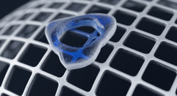 A translucent, frosted component featuring an intricate blue internal lattice structure rests upon a white, perforated grid. This specialized hardware module suggests a high-performance processing unit crucial for blockchain operations. Its design implies advanced thermal management and secure enclave capabilities, vital for robust transaction validation, cryptographic primitive execution, and maintaining network consensus. Such components are integral to ASIC mining rigs, validator nodes, and decentralized data centers, optimizing hashing power and supporting Web3 infrastructure with enhanced digital asset security.