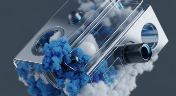 A sophisticated abstract rendering showcases a decentralized infrastructure, featuring polished metallic and transparent structural components. Blue and white granular masses, representing data packets or digital assets, flow dynamically through circular apertures and along linear pathways, symbolizing transaction flow within a blockchain network. A central white sphere suggests a core smart contract logic, while a dark, ringed sphere might denote a specific liquidity pool or a validator node. The intricate layering and interconnectedness visually articulate the complex mechanics of a DeFi ecosystem, emphasizing protocol governance and cross-chain interoperability within a robust DLT framework.