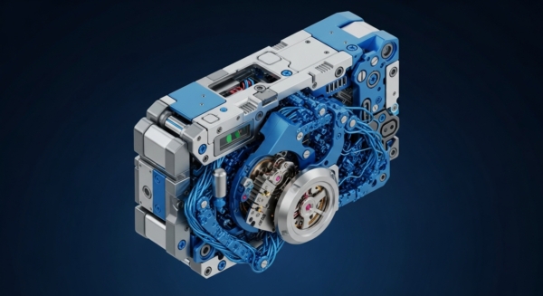 A sophisticated mechanical construct featuring an exposed internal architecture of interlocking silver and blue modules. Intricate wiring, reminiscent of a complex network topology, interconnects precision-engineered components and visible gear trains. A vibrant green indicator suggests operational status. This design embodies the robust, modular nature of a distributed ledger system, illustrating its cryptographic security, on-chain mechanisms, and transaction validation processes within a secure, immutable blockchain infrastructure.