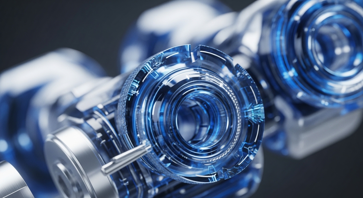 A close-up reveals intricate, glowing blue circular components within a sophisticated metallic framework, embodying advanced blockchain architecture. These elements symbolize interconnected validator nodes facilitating cryptographic hashing and smart contract execution across a decentralized network. The luminous digital patterns suggest real-time data immutability and transaction finality, crucial for robust Web3 infrastructure. This visual metaphor illustrates the complex consensus mechanism underpinning distributed ledger technology, ensuring network security and efficient DeFi protocols.