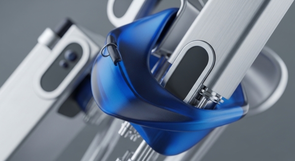 A close-up view reveals a sophisticated hardware wallet component, featuring brushed metallic chassis elements interlocked with a translucent, deep blue structural component. This intricate design suggests a secure enclave for private key storage, facilitating robust cryptographic module operations. The integration emphasizes tamper-proof digital asset custody within a decentralized finance ecosystem, ensuring secure transaction validation and protocol integrity. This architecture underpins advanced Web3 infrastructure, safeguarding user assets against unauthorized access and supporting blockchain node functionality.