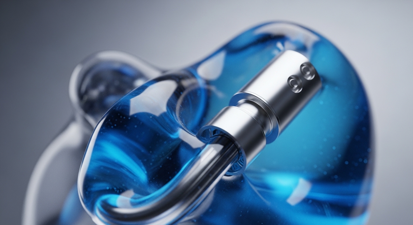 A meticulously engineered transparent casing encases a vibrant blue fluid, suggesting advanced thermal management for high-performance computing. This design could represent a next-generation liquid-cooled ASIC miner, crucial for efficient proof-of-work consensus. The integrated metallic component, possibly a secure enclave or a data oracle, interfaces with the fluidic system, optimizing cryptographic hash rate computations. Such a setup enhances network security and scalability, minimizing energy consumption in decentralized ledger technology DLT operations. It embodies robust infrastructure for blockchain validation and transaction processing, vital for maintaining network integrity and achieving high transaction finality.