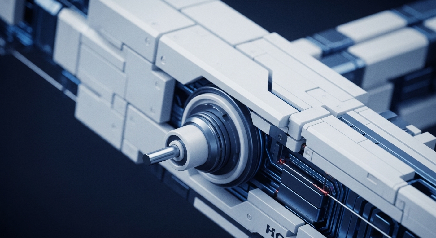 A sophisticated, high-fidelity render showcases a modular mechanical assembly, predominantly white and blue, featuring a central cylindrical processing unit. Intricate wiring and paneling suggest advanced data processing capabilities, indicative of a specialized blockchain node or validator hardware. The visible "HODL" inscription anchors its purpose within cryptocurrency investment strategies. This infrastructure supports transaction validation, consensus mechanism operations, and distributed ledger maintenance, emphasizing cryptographic security and data immutability within a decentralized network. Its design implies scalability solutions and interoperability protocols.